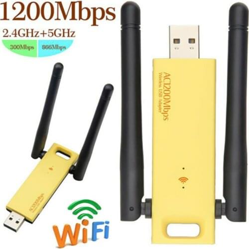 Mayitr 1pc High Speed 1200Mbps 2.4+5GHz Dual Band Wi-Fi Adapter Portable Wireless USB3.0 Adapters Network Card