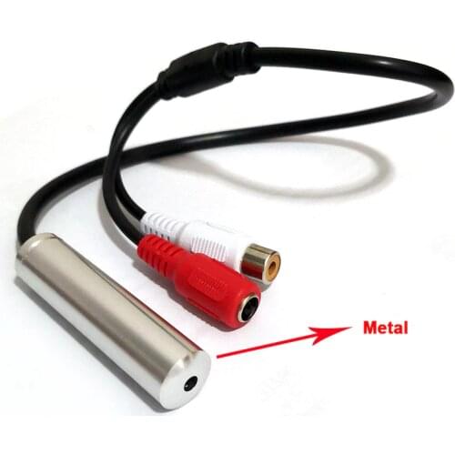 CCTV Mic for sound record with dc & av port Wide Range High Sensitive Metal audio CCTV Microphone Device For Security CCTV DVR