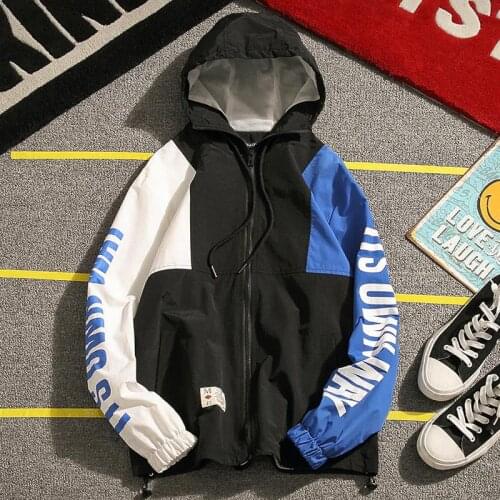 Mens New Fashion High Street Summer Hip Hop Hoodies Jacket Original Patchwork Full Sleeve Sweatshirts Thin Plus Size 5XL