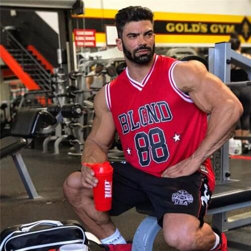 2019 Mens Compression Sleeveless Tight Fitness Moisture Wicking Workout Vest Muscle Tank Top Fast drying Mesh cloth Size M-XXL