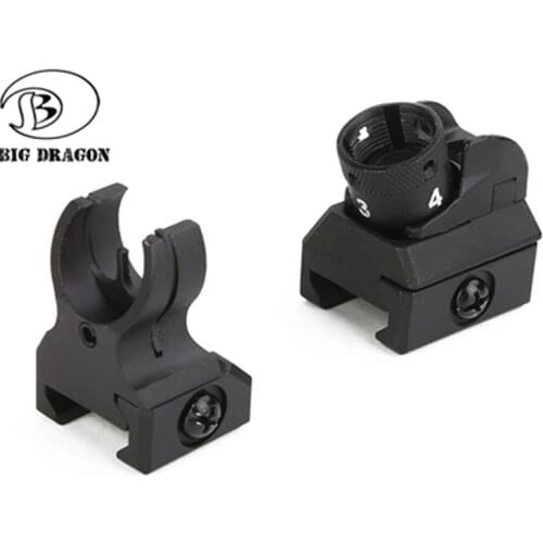 Tactical HK 416 Style Picatinny Iron Sights Set Front And Rear Hk Diopter Paintball Shooting Hunting Airsoft Military Accessori