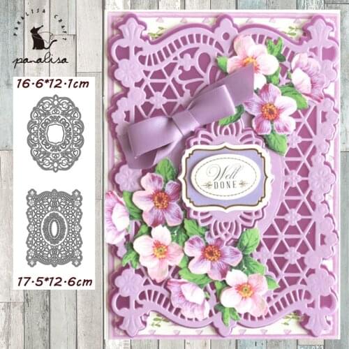 Panalisacraft Lace Background Frame Metal Cutting Dies And Stamps cut die scrapbooking Album Paper Card Craft Embossing
