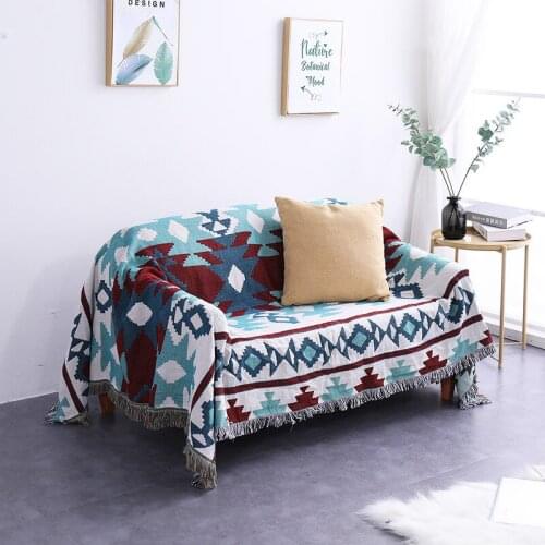 Nordic sofa blanket and throw model room decoration sofa towel luxury bed spread picnic blanket Leisure geometric large rug boho