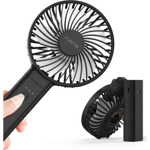 FUNME 3350mAh Handheld Fan 4 Speeds Strong Wind Quiet Supports 17 Hours of Use Max Foldable USB Fan One Touch Power Off Fan