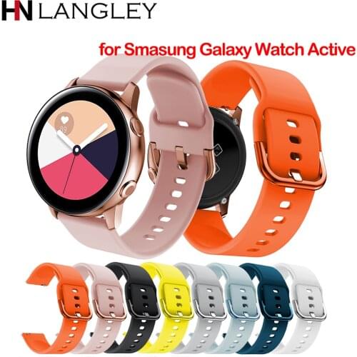 20mm Silicone Watch Band Strap for Samsung Galaxy Watch Active 40mm SM-R500 Smart Watch Band for Universal Use Colorful Buckle
