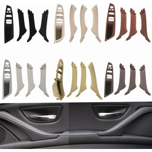 Car Interior Door Handles 4pc LHD Left Hand Drive Inner Door Panel Pull Trim Cover For BMW 5 series F10 F11 F18 Gray Beige Black