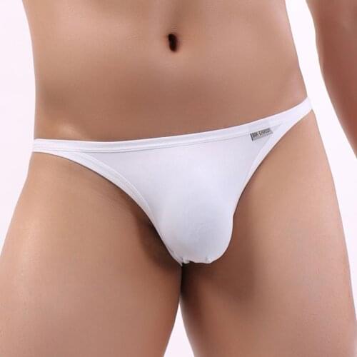 Solid G String Men Thong Swimwear Gay Sexy Thong Bikini Briefs Male Thin Underwear Size S-XL