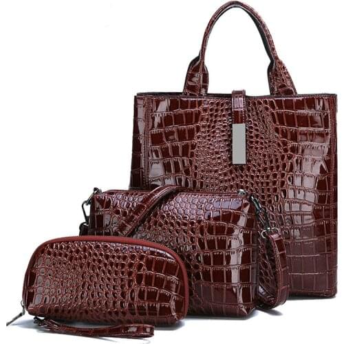 New Luxurious 3-piece Suit Women Bag Large Capacity Female Handbag Retro Shoulder Bags Lady Leather Big Tote With Crossbody Bag