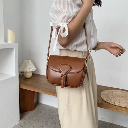 New Solid Color Shoulder Bags for Women Simple Designer Armpit Bag PU Leather Handbags and Purses Lady Crossbody Bags