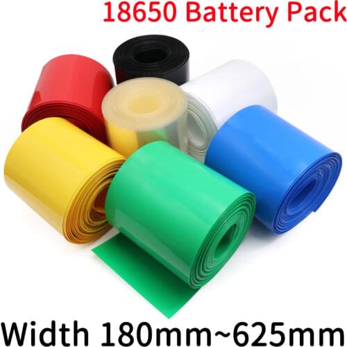18650 Lipo Battery Width 85 120 130 150 180 210 220 230 280mm PVC Heat Shrink Tube Insulated Film Wrap Protect Case Cable Sleeve