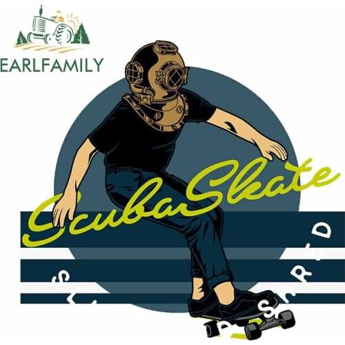 EARLFAMILY 13cm x 12.2cm For Scuba Skate Car Stickers Surfboard Fine Decal Vinyl Material Waterproof Suitable for SUV RV