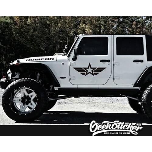 Waterproof Reflective 2pcs Body Car Styling Reflective US Army Star USMC WW2 Vinyl Sticker for Jeep Cherokee Wrangler Renegade