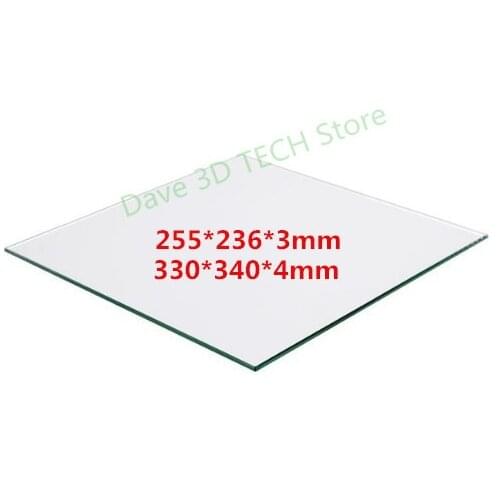 N SERIES SPARE PARTS BOROSILICATE GLASS BUILD PLATE 255x236x3mm 330x340x4mm for Raise 3D N1 N2 and N2 plus printer