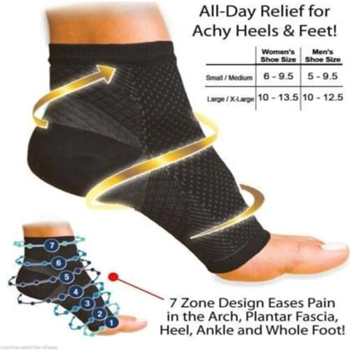 1 Pair Sports Ankle Sleeve Compression Ankle Support Brace Arch Heel Pain Relief Foot Socks Guard for Men Women Dropshipping