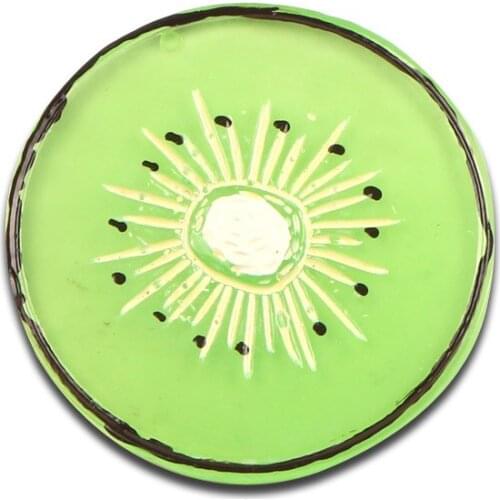 10Pcs Green Kiwi Fruit Slices Resin Decoration Crafts Flatback Cabochon Embellishments For Scrapbooking Diy Accessories