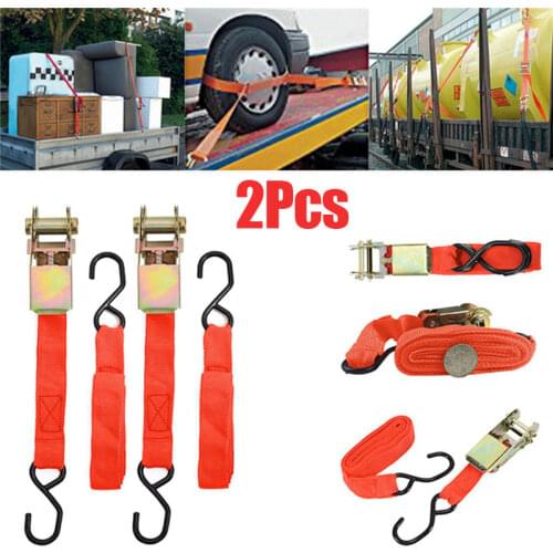 4.5M Heavy Duty Ratchet Tie-Down Belt Cargo Straps With Double Hooks For Car Motorcycle Bike Strong Ratchet Belt For Chic