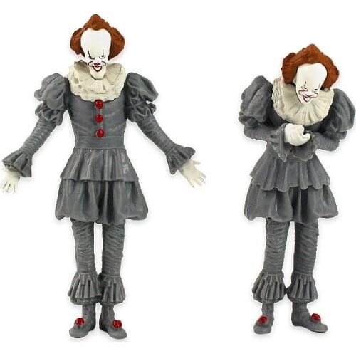 2pcs/set Stephen Kings It The Clown Pennywise Mini PVC Figure Collectible Model Toy 7.5-8.5cm