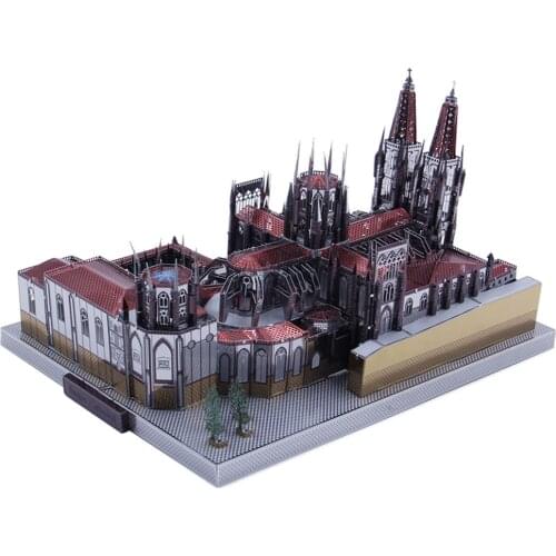 3D Metal Puzzle Famous Architect 229pcs Assemble Model Building Kit DIY Jigsaw - Spain Burgos Cathedral, Birthday Gift