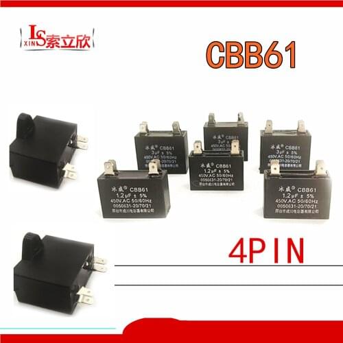 5PCS CBB61 CBB6 1UF 1.5UF 2UF 2.5 3UF 3.5UF 4.5UF 5UF 450V Air Conditioner Main Board Circuit Board Fan Start Capacitor Relay