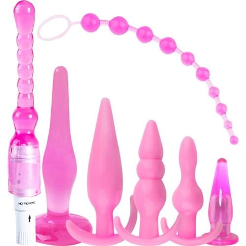 7Pcs/Set Anal Dilators Beads For Needlework Porn Toys Prostate Gays Dildo Masturbation Vibrator Vagina Plug Adult Sex Products