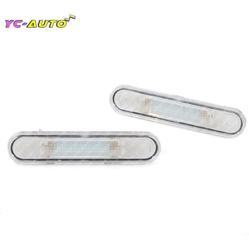 2PCS Car Rear white LED license plate light number plate lamp For Benz E-Class W124 190 W201 C-Class W202 Auto car-styling