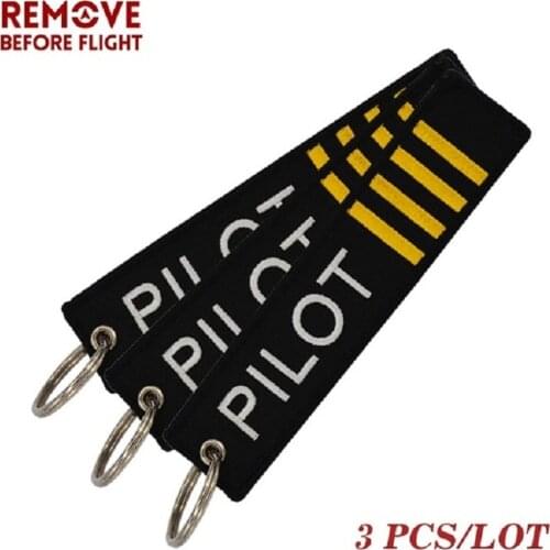 Fashion Motorcycle Keychain Aviator Flight Follow Me Chain Jewelry Embroidery Pilot Key Ring Aviation Gift Key Holder 3 PCS/LOT
