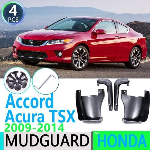 For Honda Accord Euro Acura TSX 2009~2014 2010 4 PCS Front Rear Car Fender Mudguard Mud Flaps Guard Splash Flap Car Accessories