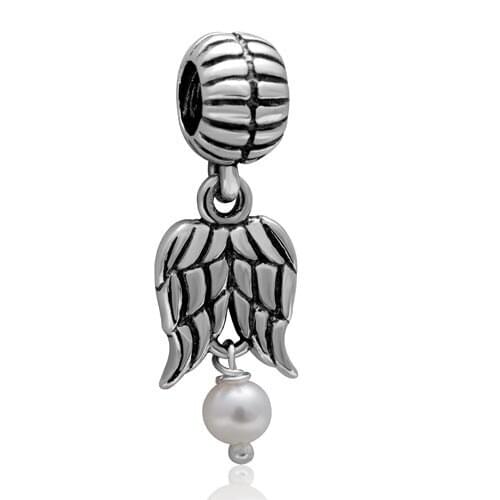 Feather Wings Antique Tone Authentic 925 Sterling Silver Dangle Charm Beads Fit European Charm Bracelets Necklace Jewelry SDC905