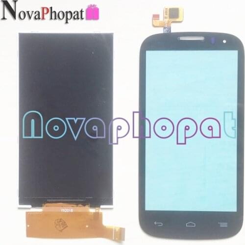 Novaphopat Display For Alcatel C5 OT5036 5036 5036D LCD Screen Touch Screen Digitizer Glass Sensor Panel Replacement + tracking