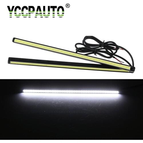 YCCPAUTO 2Pcs Car Daytime Running Light 20CM Ultra Slim COB Strip Lamps Auto DRL Fog Driving Light Xenon White 6500K 12V