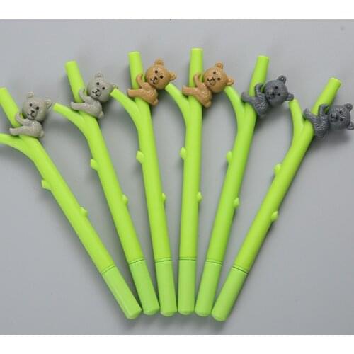 30 Pcs Wholesale Pen Korean Cute Cartoon Koala Gel Pens Creative Office Stationery Water Fountain Pen Black School Writing Tools