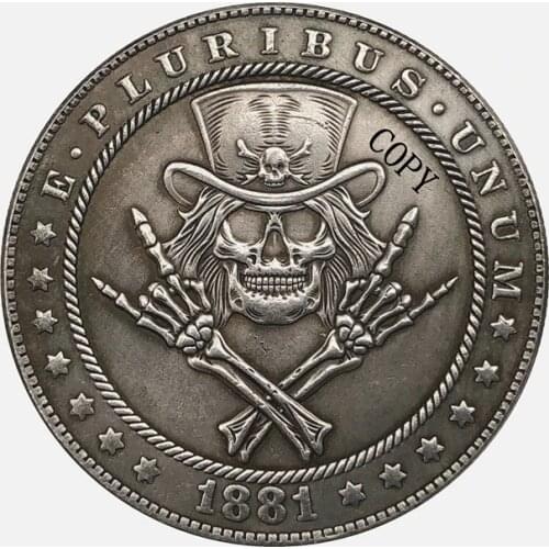 Hobo Nickel 1881-CC USA Morgan Dollar COIN COPY Type 175