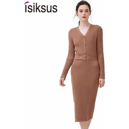 Модные вязаные платья Isiksus China At AliExpress