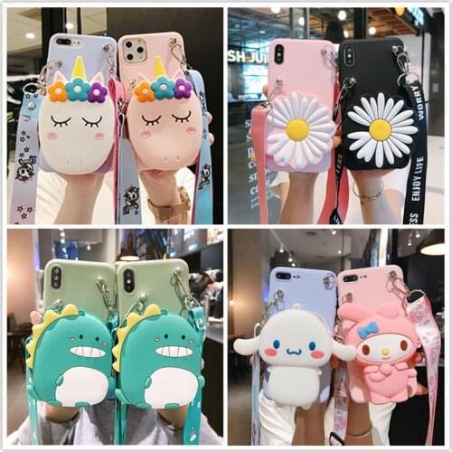 Carton Wallet Unicorn Case For iPhone 12 11 Pro Max X XR XS Max 8 7 6 6s Plus 5 5S SE 2020 Phone Case Soft Flower Cute Cover