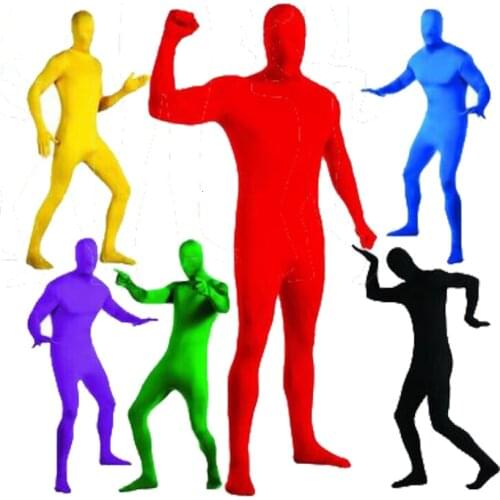 Adult Novelty Dancing Full Body Zentai Cosplay Costumes Spandex Black Suit Tight One Piece Catsuit Halloween Men Women Bodysuit
