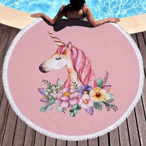 Round Fabric Bath Beach Towels Round Large Tassel For Living Room Printed Beach Microfiber Blanket Home Decorative Mattress