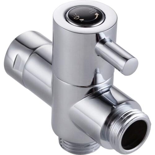 MAIDEER Chrome G1/2" Brass T-adapter valve Diverter for handheld Shower Head Bidet Spray