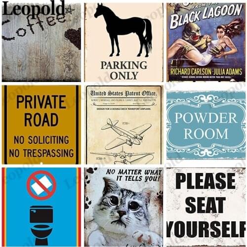 Retro Powder Blue Metal Poster Horse Animal Alphabet Tin Plate Plaque Bar Cafe Wall Decoration Art Decoration 20X30Cm