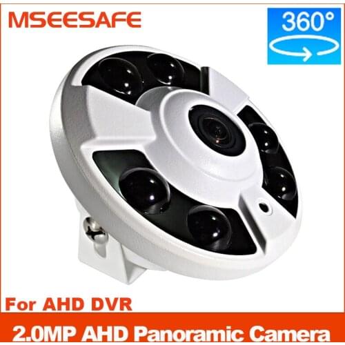 Mseesafe 360 Degree Fisheye Panoramic AHD Room Security Camera For Home Surveillance with 6pcs Array LED Night Vision View Cam