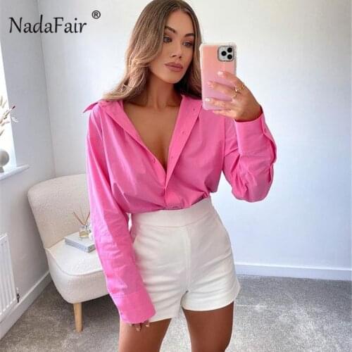 Женские рубашки оверсайз Nadafair China At AliExpress