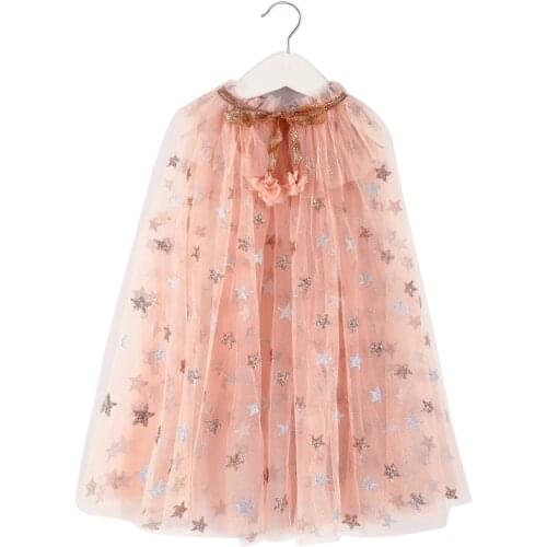 Baby Girl Birthday Princess Sequins Cape Tulle Cloak Toddler Outfit Dress Up 3-8Years
