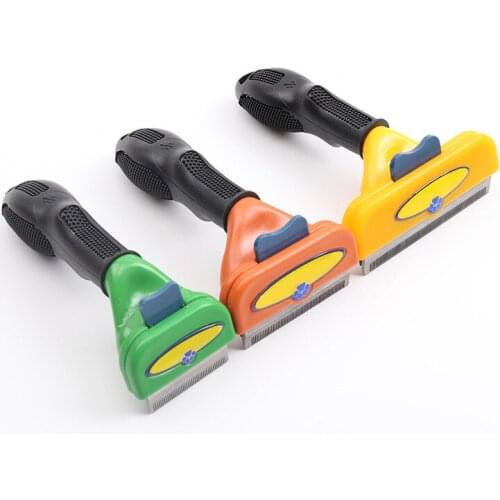 New stainless steel pet hair removal comb, automatic hair removal and knotting comb, special hair removal comb for cats and dogs