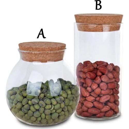 Pantry Organization and Storage Jars Glass Kitchen Food Containers w/ Wooden Lid