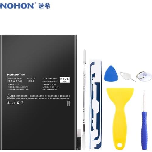 Original NOHON A1538 Battery For iPad Mini 4 Mini4 A1546 A1550 5124mAh High Capacity Lithium Polymer Bateria + Free Tools