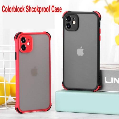 For iPhone 12 11 Pro Max Mini XS Max X XR 7 8 6 6S Plus SE 2020 Case Colorblock Transparent Shockproof Soft Cover Funda Housing