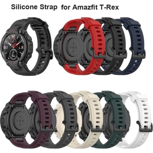 Smart Sports Watch Strap Silicone Man Woman Wrist Band Solid Color Replacement for Huami Amazfit T-Rex Pro/Amazfit T-Rex