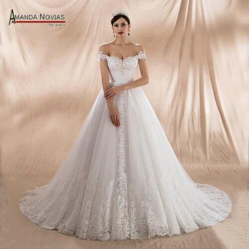 Robe De Soiree Longue 2022 Off The Shoulder Straps A-line Wedding Dresses New Real Photos