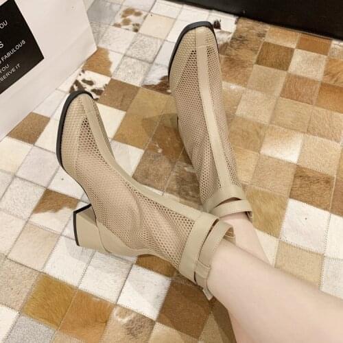 Women Summer Sandals 6cm Heel Sandals Fashion Shoes 2021 New Fashion Sandals Non-slip Black Basic Sandals Zip