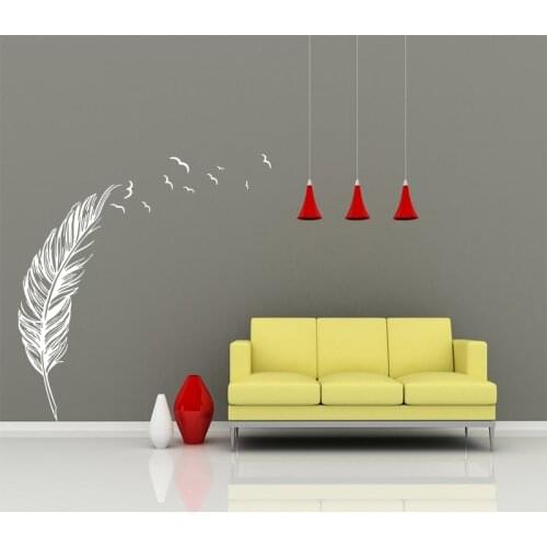 Creative carving stickers feather wall stickers bedroom decoration sofa background wall decoration room decoration SP-101