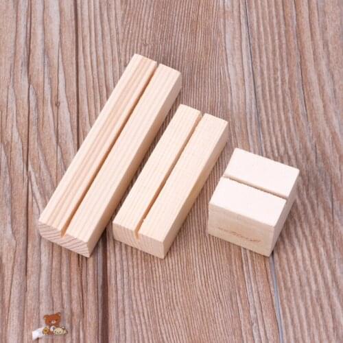 Natural Wood Memo Clips Photo Holder Clamps Stand Card Desktop Message Crafts
